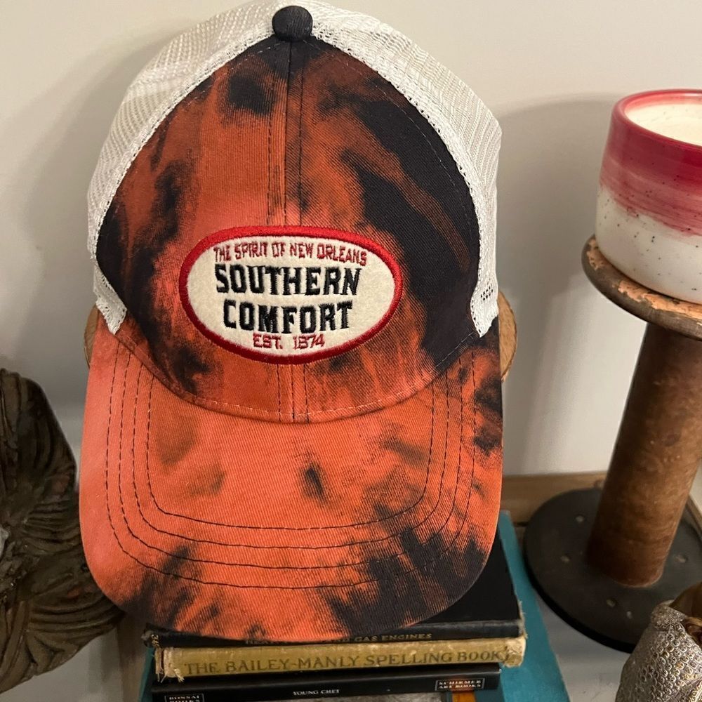 Southern Comfort Whiskey Patch Men’s adjustable trucker hat.